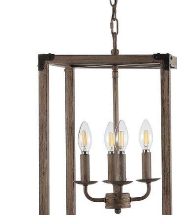 Magnolia Adjustable Iron Rustic Farmhouse LED Pendant - JONATHAN Y